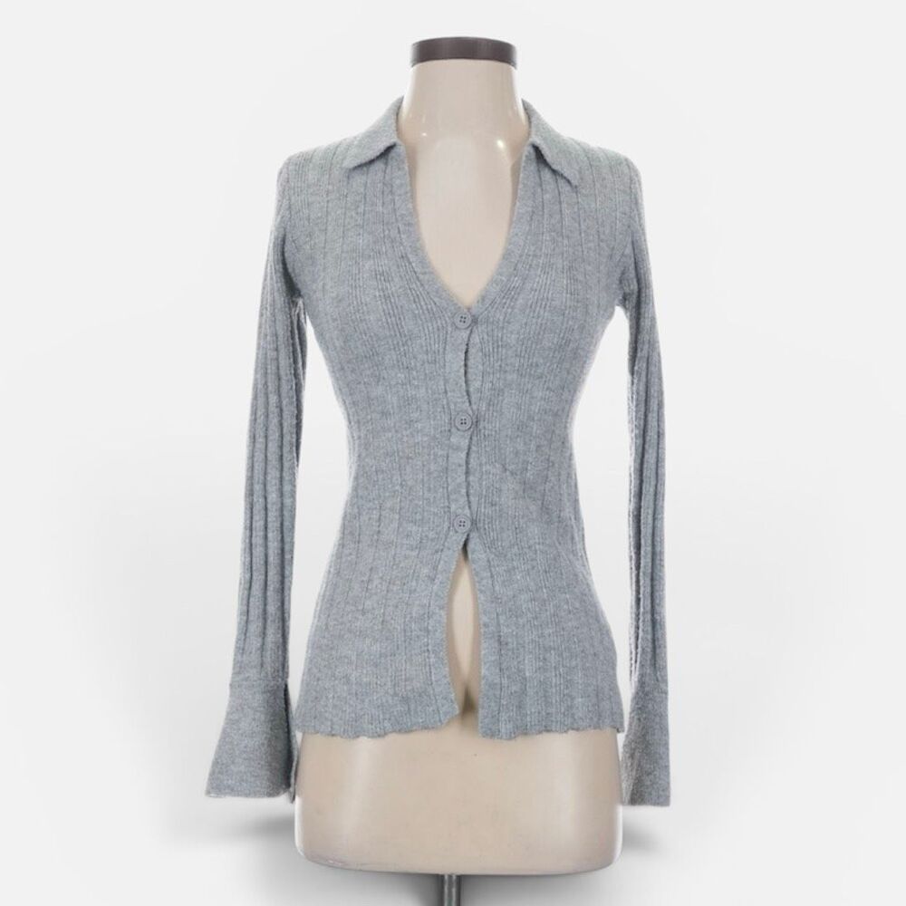 Princess Polly Ribbed Short Sleeve Cardigan Top Button Polo Pretty Small